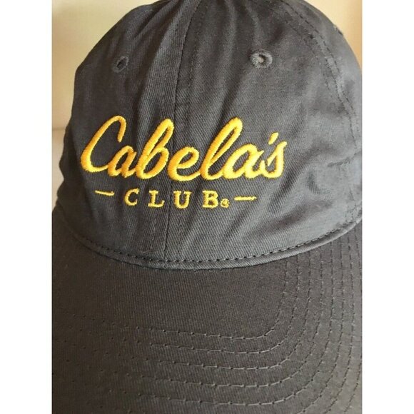 Cabelas Club Adjustable Baseball Cap Gray & Yellow Embroidered Logo One Size Fit - Picture 2 of 5